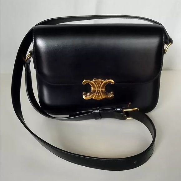 CELINE BAG - TRIOMPHE CLASSIQUE BAG IN POLISHED CALFSKIN-